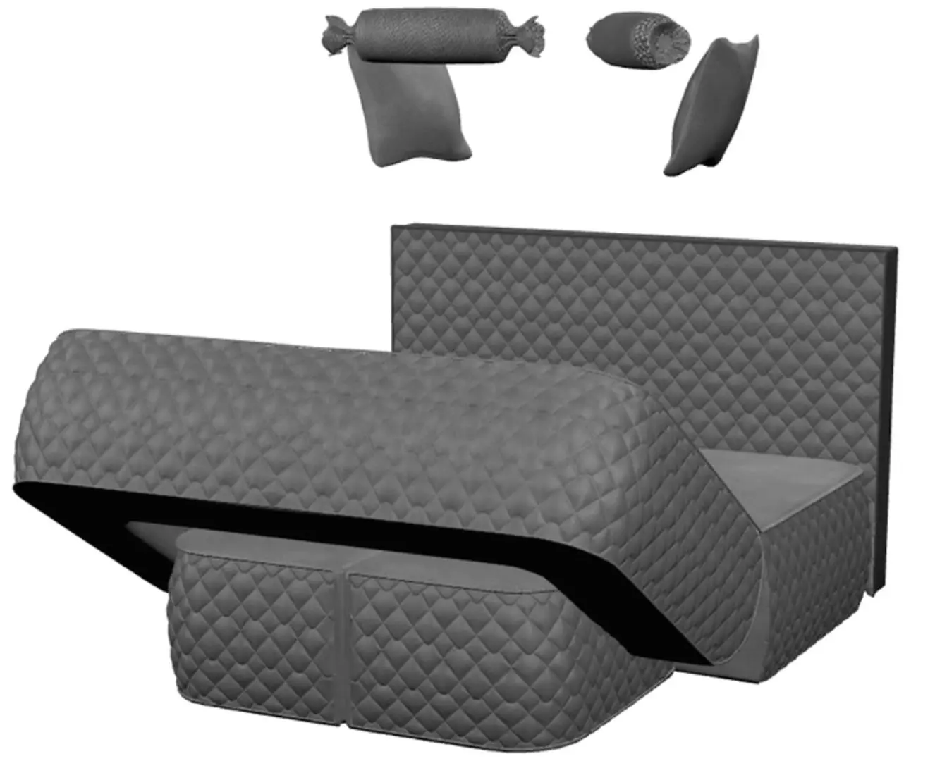 Canapea modulara Tiara Elegance 200/160 (Grey) - 4
