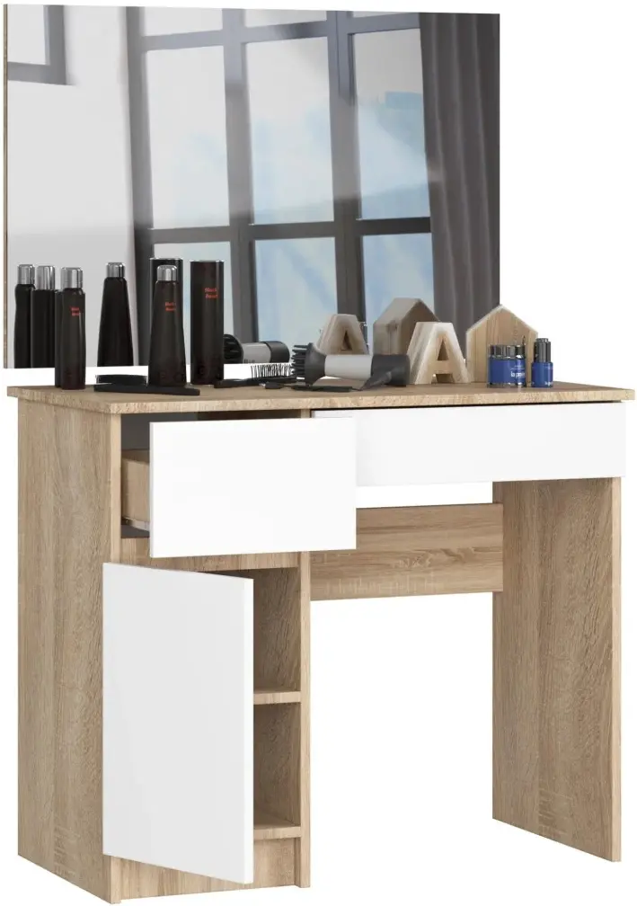 Masa de toaleta Akord CLP P-2/SL 900x600 Left PK (Sonoma Oak/White) - 3