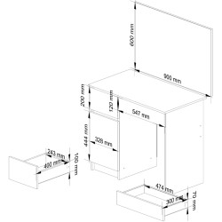 Masa de toaleta Akord CLP P-2/SL 900x600 Left PK (Sonoma Oak/White) Thumb