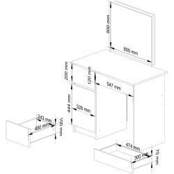 Masa de toaleta Akord CLP P-2/SL Left PK (Sonoma Oak/White) Thumb