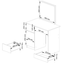 Туалетный столик Akord P-2/SL 500x600 Left (Sonoma Oak) Thumb
