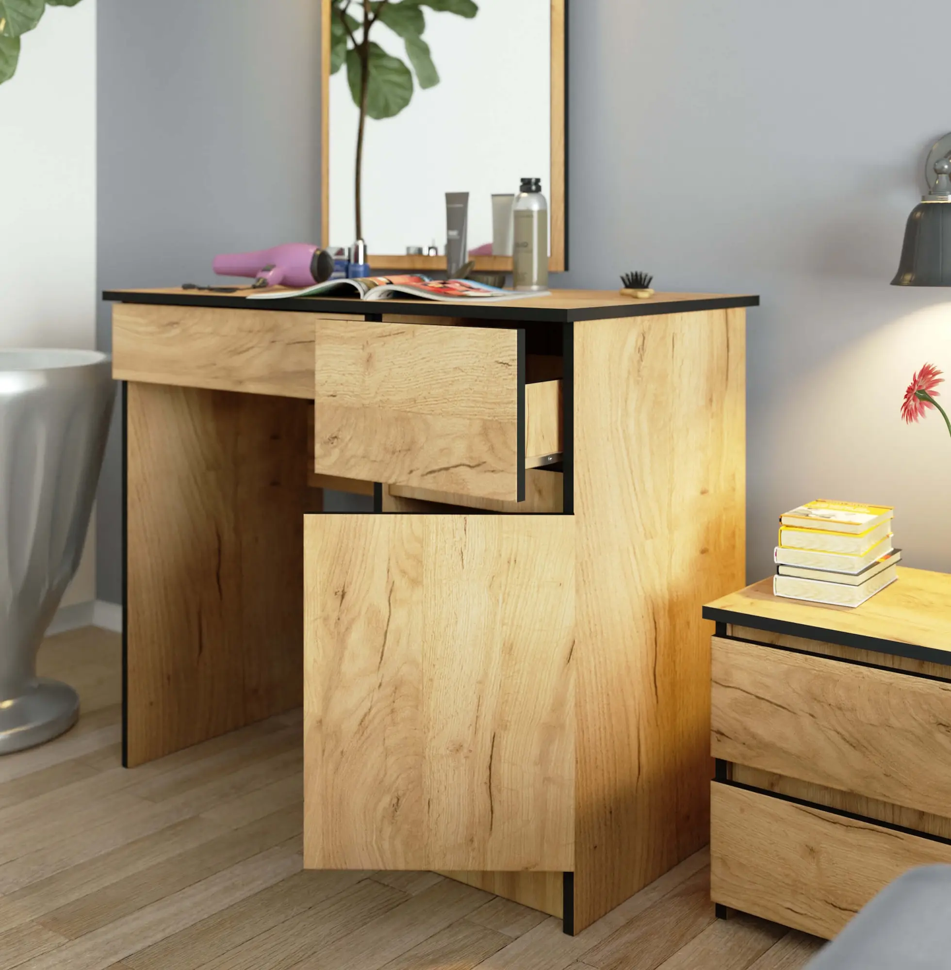 Masa de toaleta Akord P-2/SL 500x600 Right (Craft Oak)