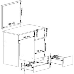 Masa de toaleta Akord P-2/SL 500x600 Right (Craft Oak/White) Thumb