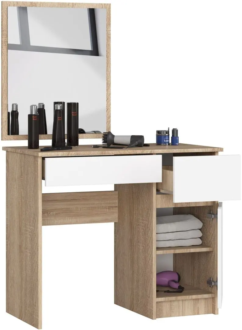 Masa de toaleta Akord P-2/SL 500x600 Right (Sonoma Oak/White)