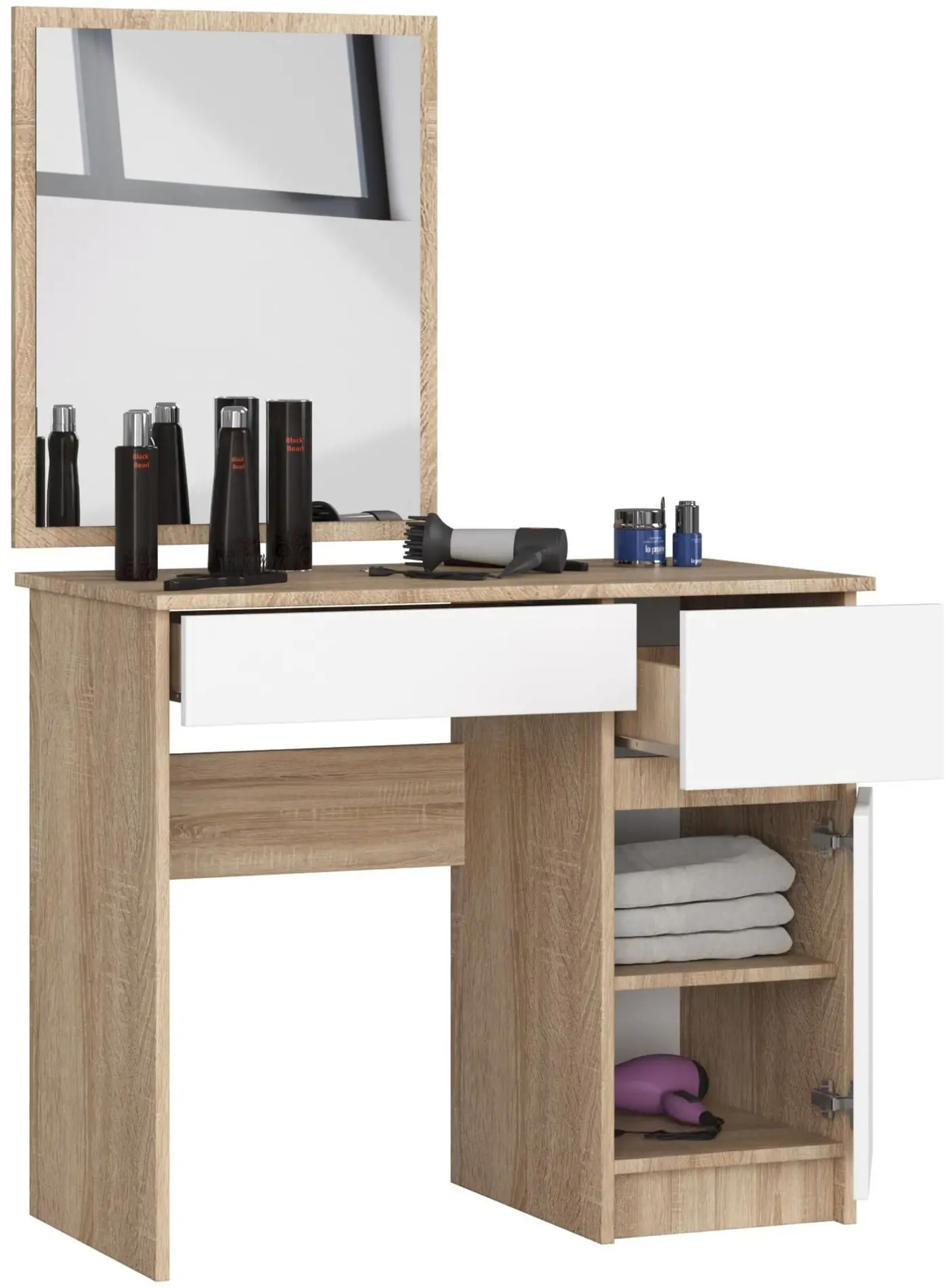 Masa de toaleta Akord P-2/SL 90/500x600 Right (Sonoma Oak/White) - 3