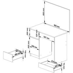Masa de toaleta Akord P-2/SL 900x600 Left (Sonoma Oak/White) Thumb