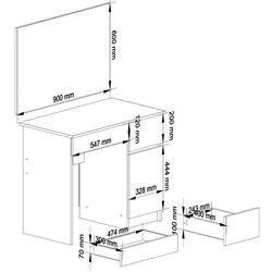Masa de toaleta Akord P-2/SL 900x600 Right (Artisan Oak/White) Thumb