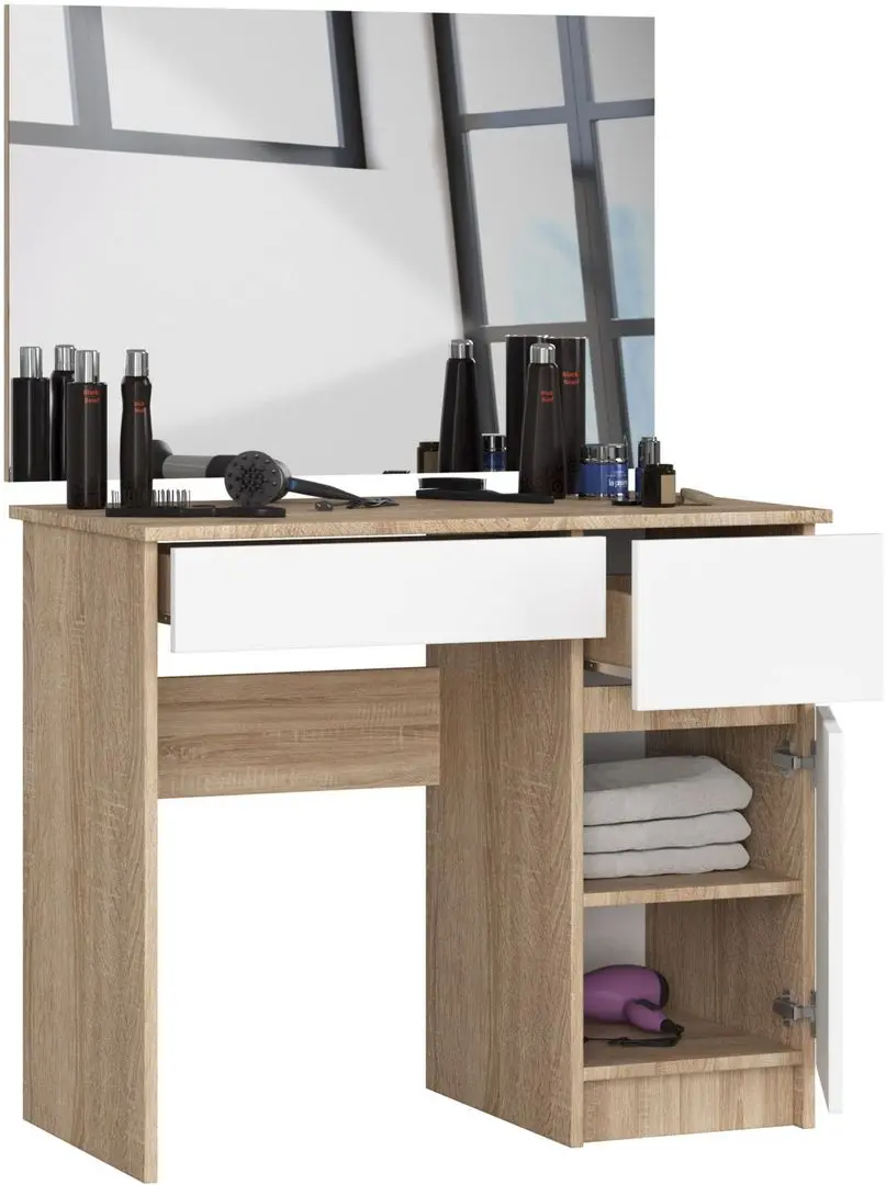 Masa de toaleta Akord P-2/SL 900x600 Right (Sonoma Oak/White)