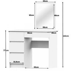 Masa de toaleta Akord T-6/SL 500x600 Left (White) Thumb