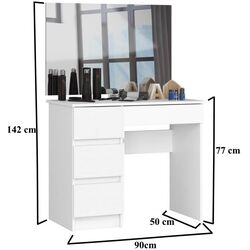 Masa de toaleta Akord T-6/SL 900x600 Left (White) Thumb