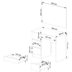 Masa de toaleta Akord T-6/SL CLP PK 900x600 Left (White) Thumb