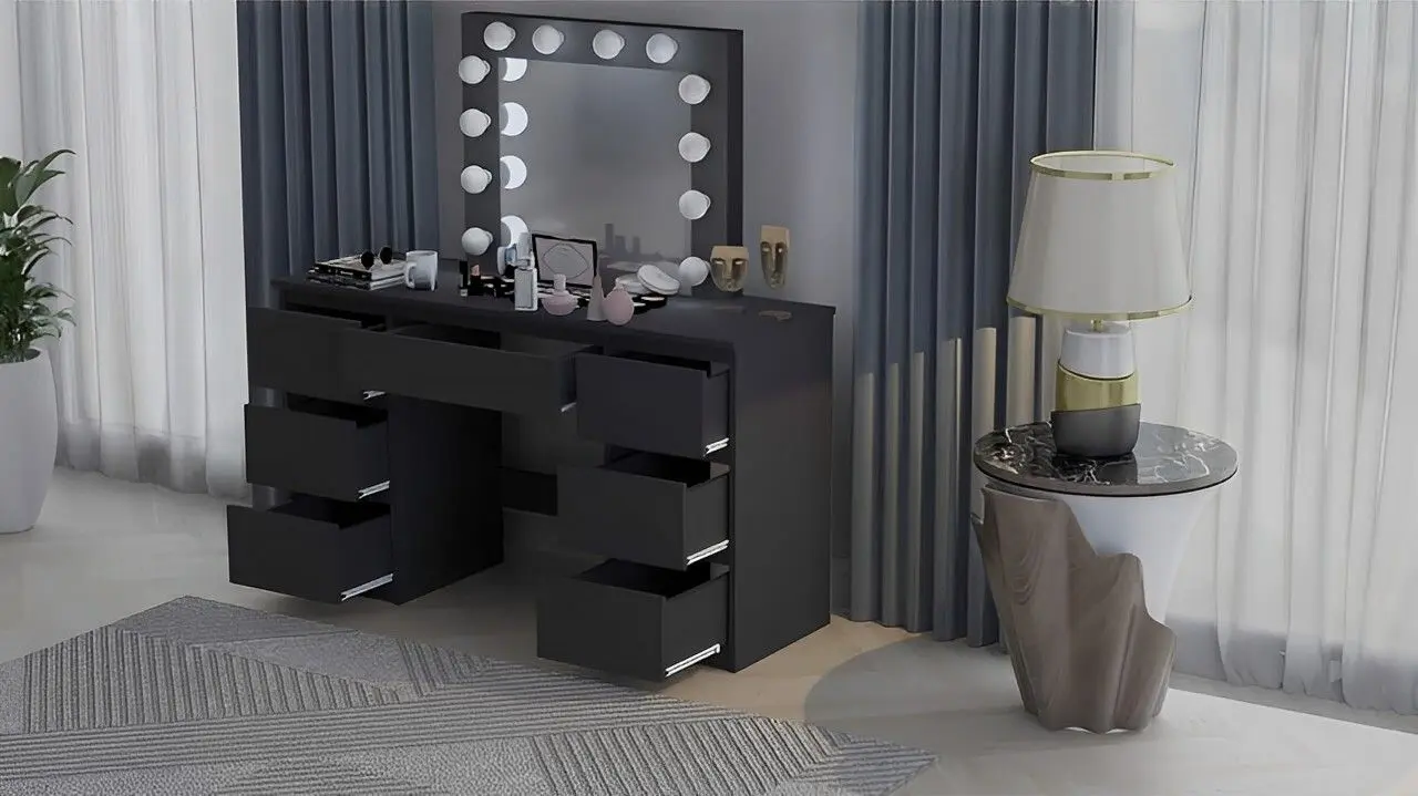 Masa de toaleta cu iluminare Artool Vanessa (Black) - 5
