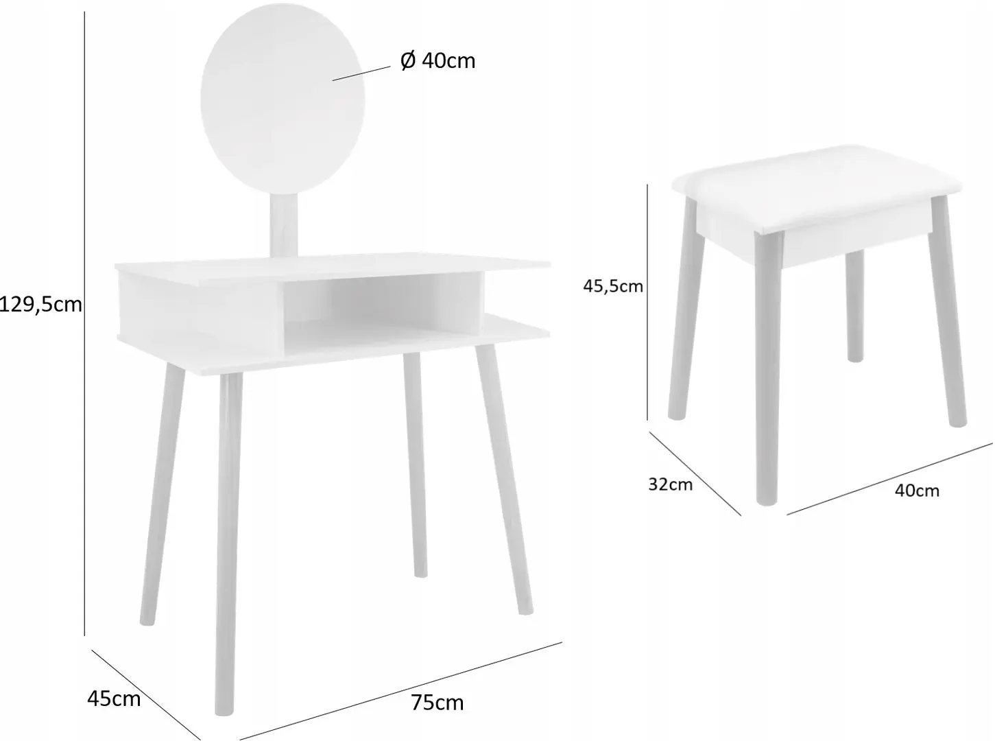 Masa de toaleta Chomik PHO5803 (White)