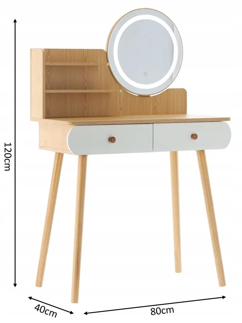 Туалетный столик Chomik PHO7476 (White/Natural) - 6