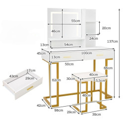 Туалетный столик Costway HU10217DE-WH+ (White) Thumb