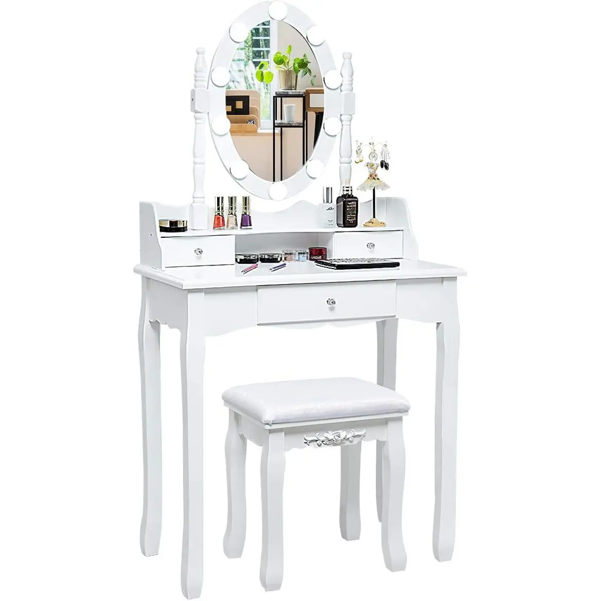 Masa de toaleta Costway HU10545DE-WH (White) - 3
