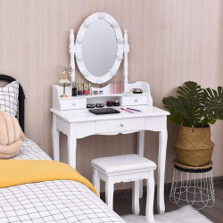 Masa de toaleta Costway HU10545DE-WH (White)