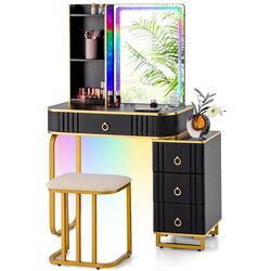 Туалетный столик Costway HU10617DE-BK (Black/Gold) Thumb