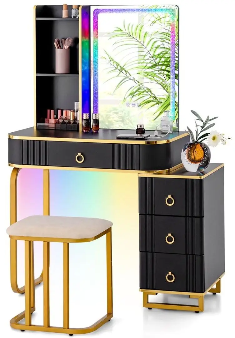 Туалетный столик Costway HU10617DE-BK (Black/Gold)