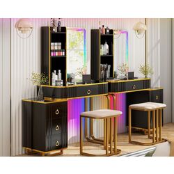 Туалетный столик Costway HU10617DE-BK (Black/Gold) Thumb