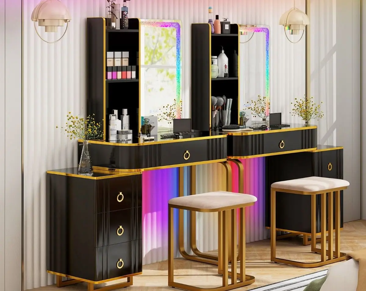 Туалетный столик Costway HU10617DE-BK (Black/Gold)