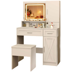 Masa de toaleta Costway HU10852DE-WH+ (White) Thumb