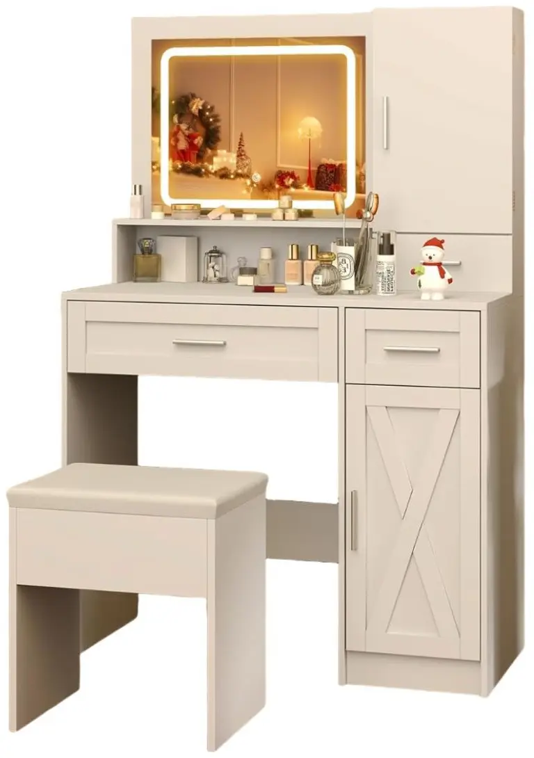 Masa de toaleta Costway HU10852DE-WH+ (White)