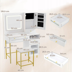 Туалетный столик Costway HU10853DE-WH+ (White) Thumb