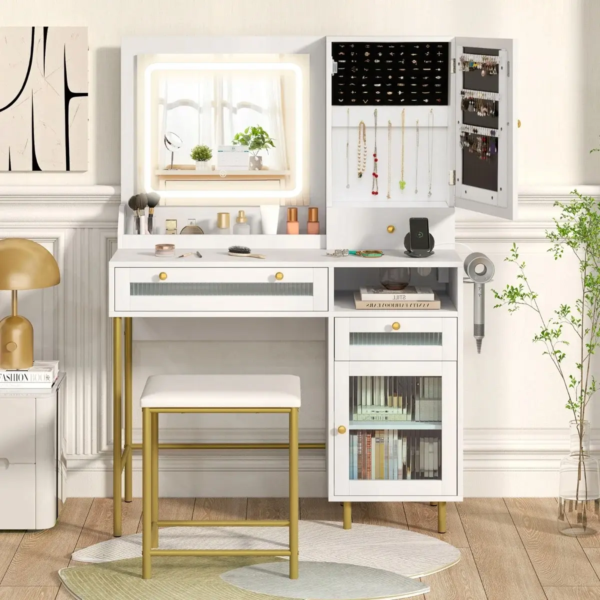 Туалетный столик Costway HU10853DE-WH+ (White)