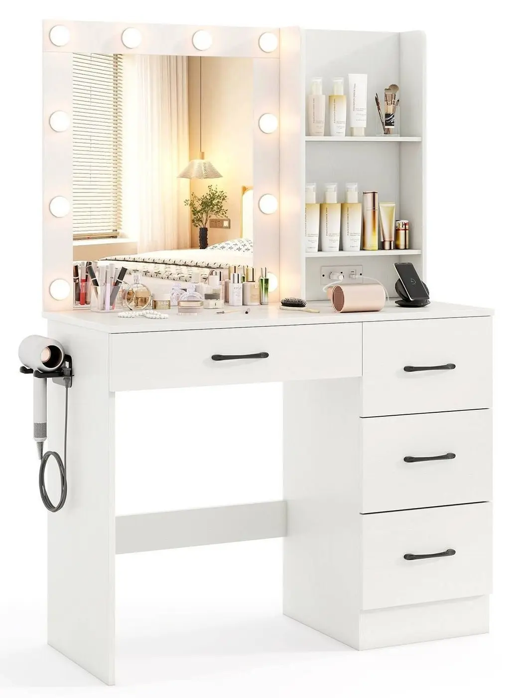 Masa de toaleta Costway HU10921DE-WH+ (White)