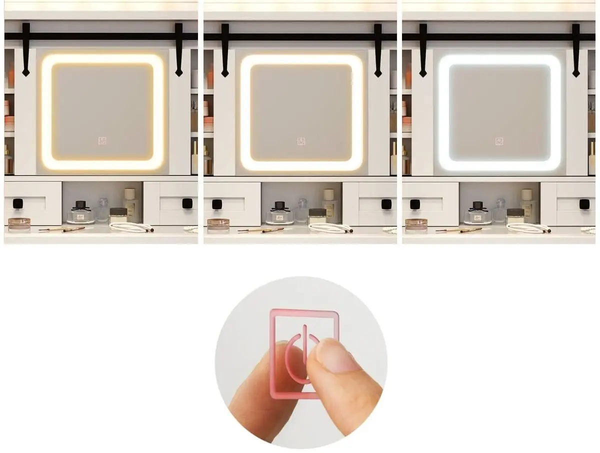 Masa de toaleta Costway HU10928DE-WH+ (White)