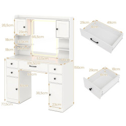 Masa de toaleta  Costway HU10929DE-WH+ (White) Thumb