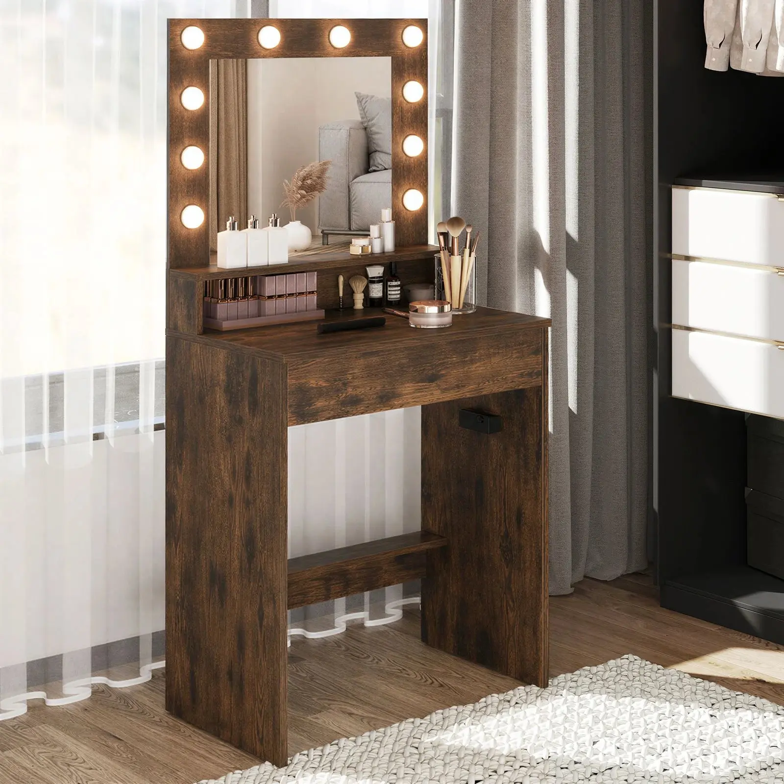 Masa de toaleta Costway HU11055DE-CF (Brown) - 4