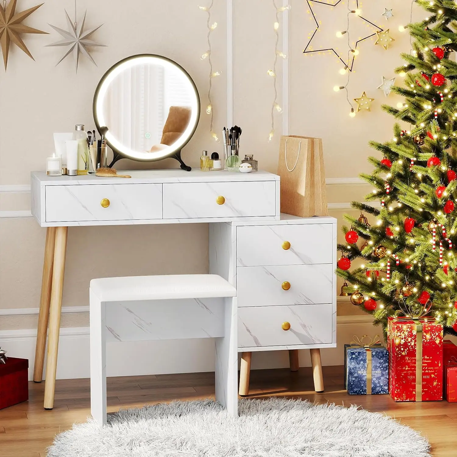 Туалетный столик Costway HU11073WH (White) - 5