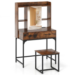 Masa de toaleta Costway HU11105DE-CF (Brown) Thumb