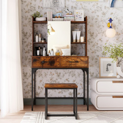 Masa de toaleta Costway HU11105DE-CF (Brown) Thumb
