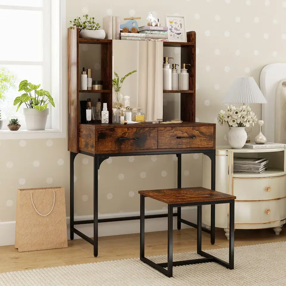 Masa de toaleta Costway HU11105DE-CF (Brown)