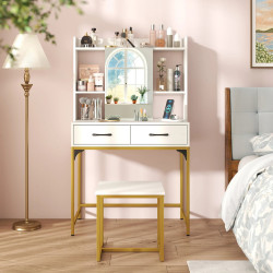 Туалетный столик Costway HU11105DE-WH (White/Gold) Thumb