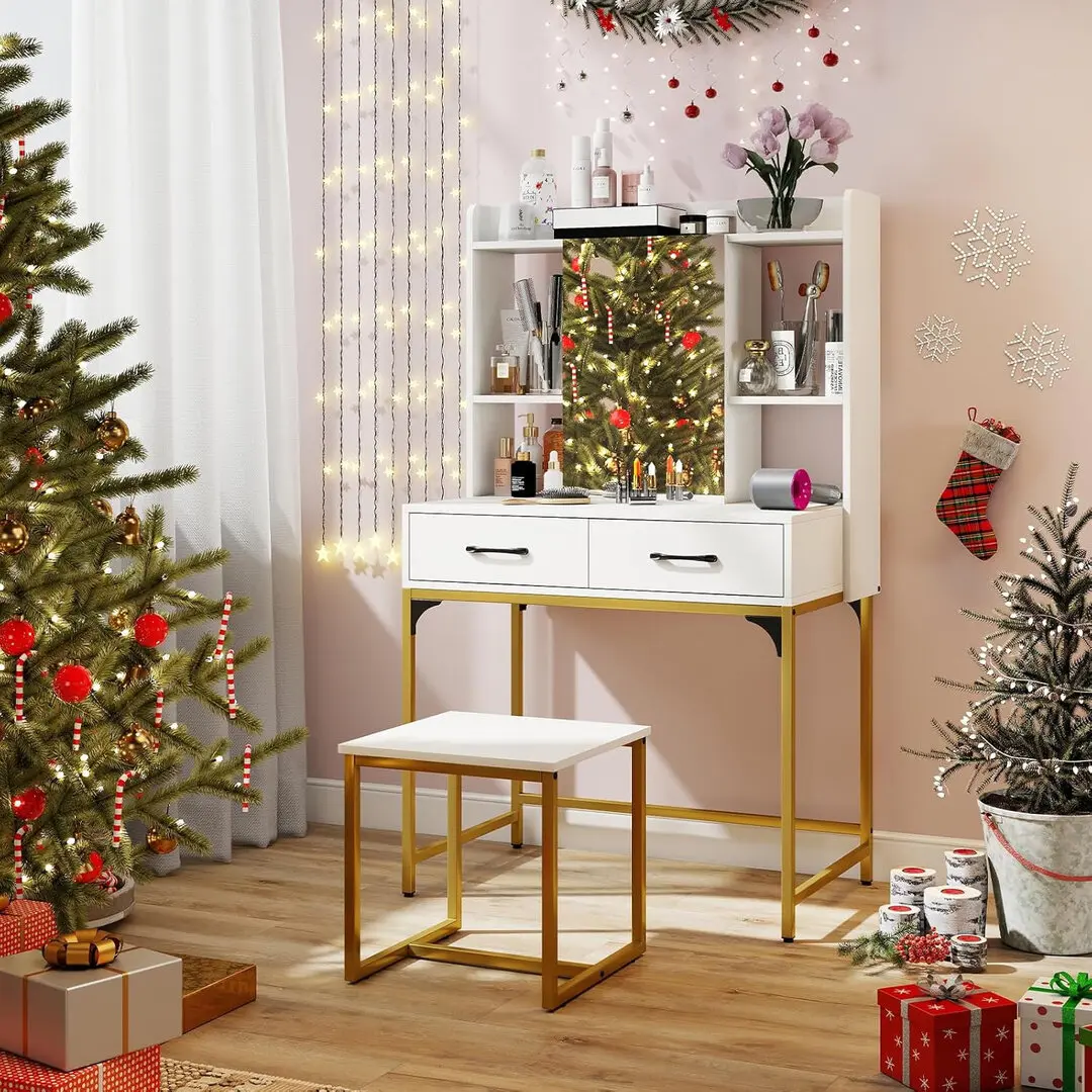 Туалетный столик Costway HU11105DE-WH (White/Gold)
