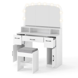 Masa de toaleta Costway HU11107DE-WH+ (White) Thumb
