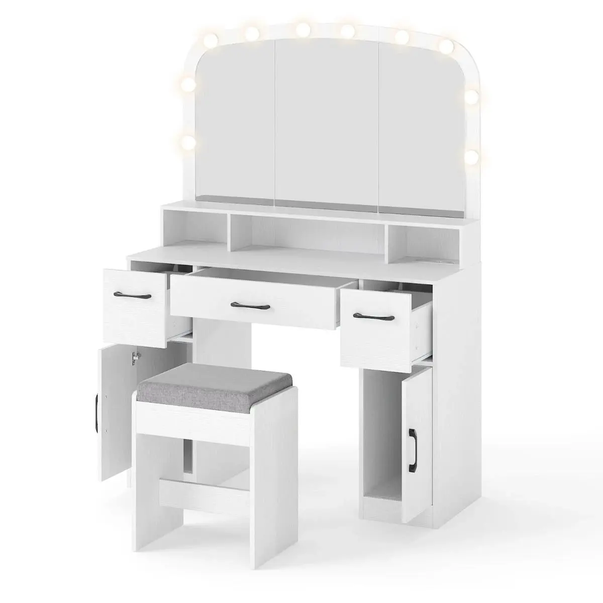 Masa de toaleta Costway HU11107DE-WH+ (White) - 3