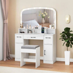 Masa de toaleta Costway HU11107DE-WH+ (White)