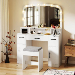 Masa de toaleta Costway HU11107DE-WH+ (White) Thumb