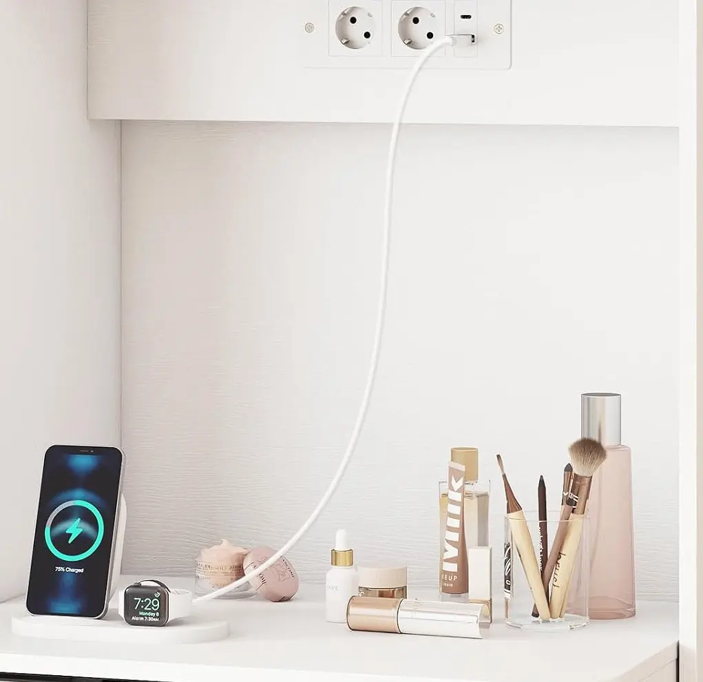 Masa de toaleta Costway HU11188DE-WH+ (White) - 4