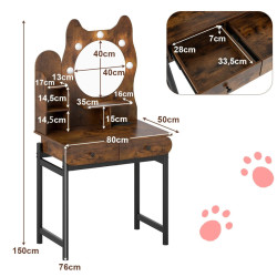 Туалетный столик Costway HU11190DE-CF (Brown) Thumb
