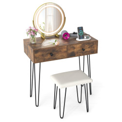Masa de toaleta Costway HU11203DE-CF (Brown) Thumb