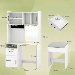 Туалетный столик Costway HU11224DE-WH+ (White) Thumb