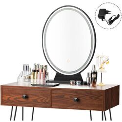 Туалетный столик Costway HW66088DE-CF + органайзер для косметики (Beige/Brown) Thumb