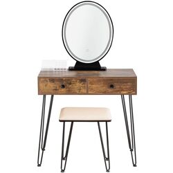 Туалетный столик Costway HW66088DE-TN + органайзер для косметики (Beige/Brown) Thumb