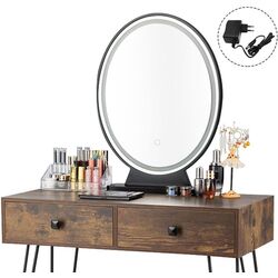 Туалетный столик Costway HW66088DE-TN + органайзер для косметики (Beige/Brown) Thumb